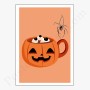 Affiche : Halloween Mug citrouille et araignée