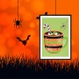 Affiche : Halloween Mug qui fait peur et araignée