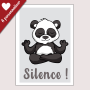 Affiche Petit nounours qui fait du yoga : Silence !