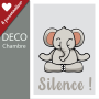 Affiche Petite éléphant qui fait du yoga : Chut !