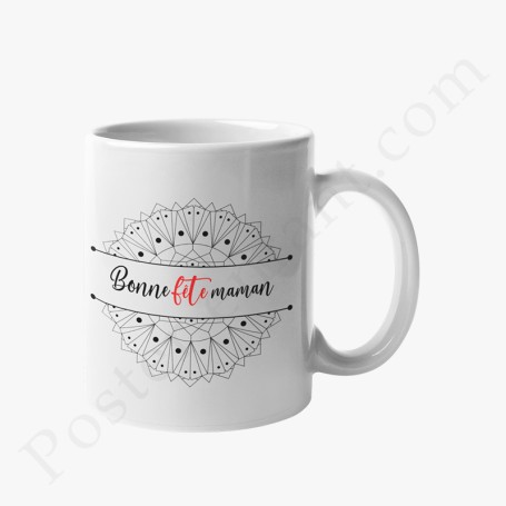 Mug : Bonne fête maman avec mandala