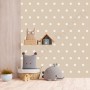 Papier peint : Petits pois - Beige et blanc