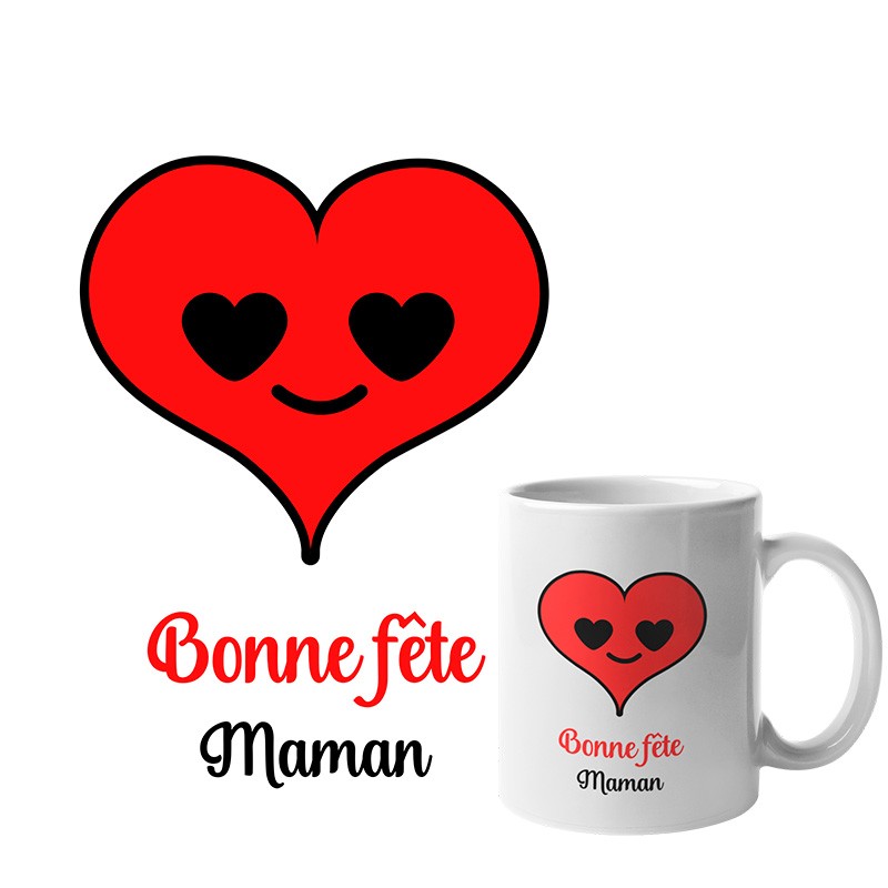 Mug coeur rouge - à personnaliser | copinelouve