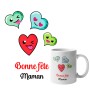 Mug : Bonne fête maman avec petits coeurs