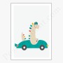 Affiche : Dinosaure dans sa voiture