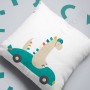 Coussin déco :  Dinosaure dans sa voiture