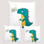 Coussin déco : Dinosaure avec sa pancarte 'Chut ! '