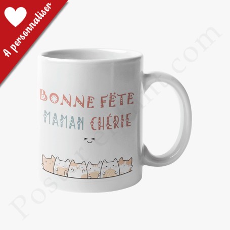 Mug : Bonne fête maman avec petits chats