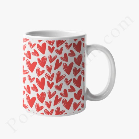 Mug : Coeurs rouges