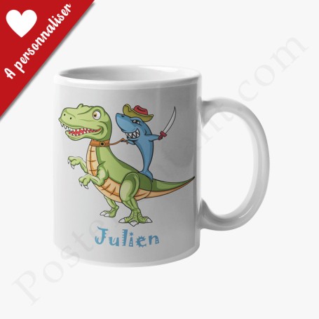 Mug : Dinosaure et requin amusants à personnaliser