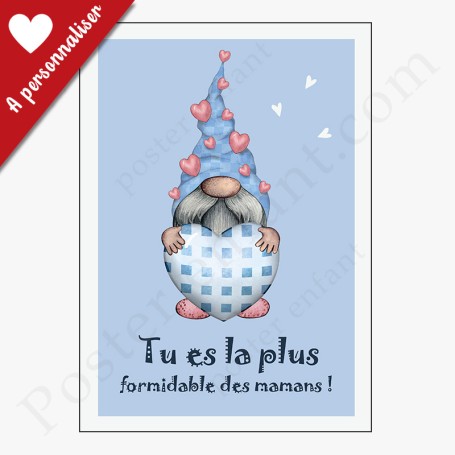 Affiche : Petit nain bleu à personnaliser