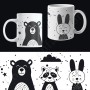 Mug : Animaux - Noir et blanc