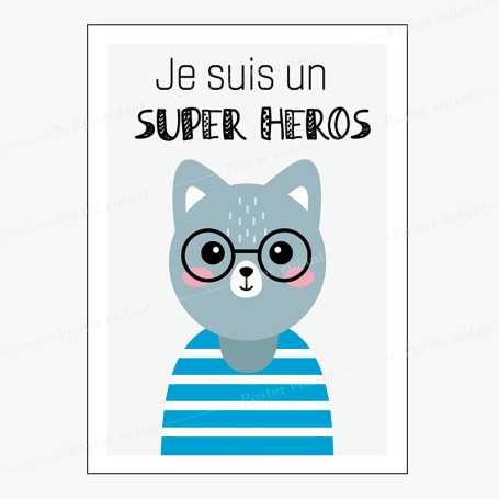 Affiche : Petit ourson avec lunette