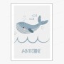 Affiche prénom : Baleine à personnaliser