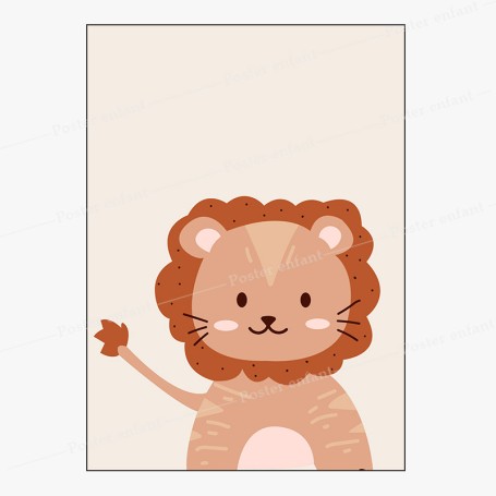 Affiche boho  : Petit lion