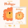 Affiche de naissance  : Lion à personnaliser