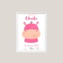 Affiche de naissance  : Hippopotame à personnaliser