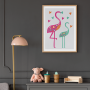 Affiche :  Flamant rose et son bébé