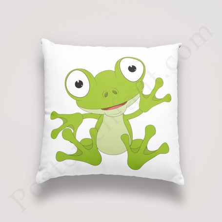 Coussin déco : Amusante petite grenouille