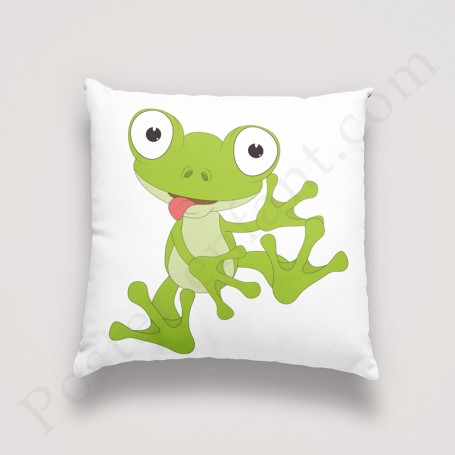 Coussin déco : Amusante petite grenouille