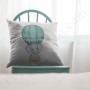 Coussin déco : Eléphant dans sa montgolfière