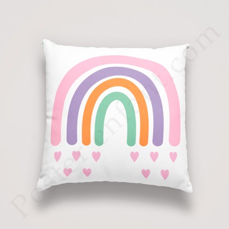 Coussin déco : Arc en ciel